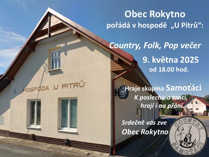 Model.Name: 2025 05 09 Rokytno Country, Folk, Pop Večer Plakát