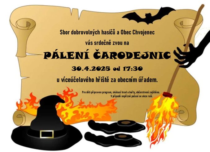 Model.Name: 2025 04 30 Chvojenec Pálení Čarodějnic Plakát