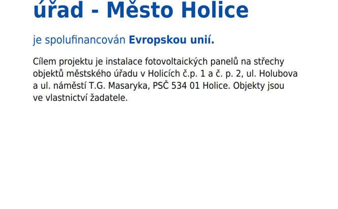 Zobrazit obrázek: Fotovoltaika Mesto Holice