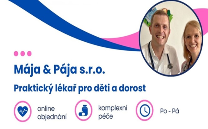 Ordinace praktického lékaře pro děti a dorost Mája & Pája s.r.o. přijímá nové pacienty